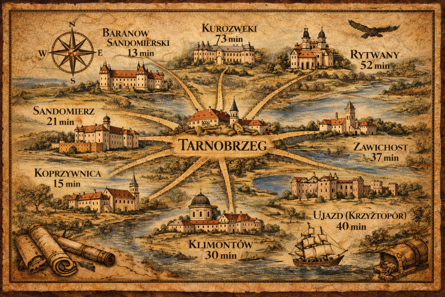Atrakcje w okolicy Tarnobrzega – Sandomierz, Baranów Sandomierski, Ujazd, Klimontów